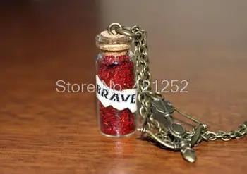 12 шт., волшебное храброе ожерелье, бутылка, стеклянная бутылка, ожерелье с луком и стрелами, ожерелье в стиле Оскара