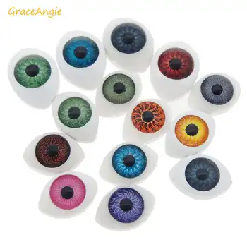 GraceAngie 10 шт., овальные пластиковые глаза с полой спинкой, разноцветные глазные яблоки, безопасность для детских игрушек, кукол, аксессуары 