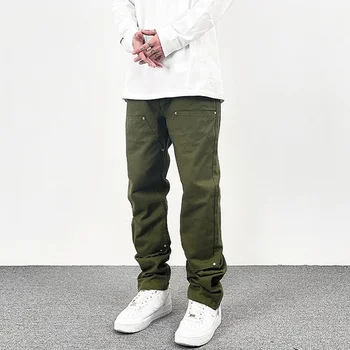 Harajuku, молния до щиколотки, однотонные Прямые Повседневные мужские брюки-карго в стиле ретро с высокими уличными карманами, хип-хоп, Мешковатые брюки оверсайз
