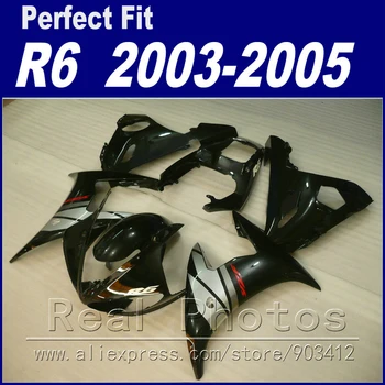 Лидер продаж, обвесы для YAMAHA R6, комплект обтекателей 2003 2004 2005, серый, черный, подходят для обтекателей YZF R6 03 04 05