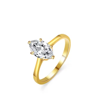 Маркиза, Муассанит Стерлингового серебра 925 пробы, Обручальное кольцо желтого цвета Для женщин, изысканные ювелирные изделия