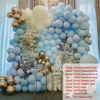 Набор латексных воздушных Шаров Sky Party Цепочка Воздушных Шаров Macaron Ballon Зелено-Белая Гирлянда Металлический Золотой Воздушный шар День Рождения Свадебный Декор