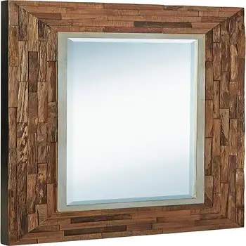 Настенное зеркало в раме из натурального дерева | Настенное зеркало из цельного стекла | Туалетный столик, Спальня или ванная комната | Висит Горизонтально или Вертикально